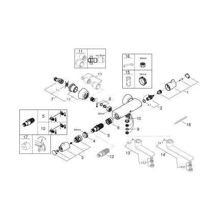 GROHE 34666000 - Termostatisks medicīnas jaucējkrāns DN 15 spīdīgs hroms