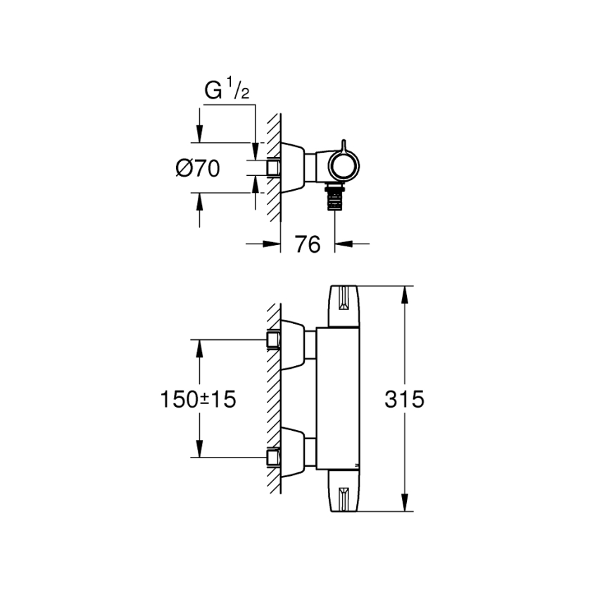 GROHE 34666000 - Termostatisks medicīnas jaucējkrāns DN 15 spīdīgs hroms