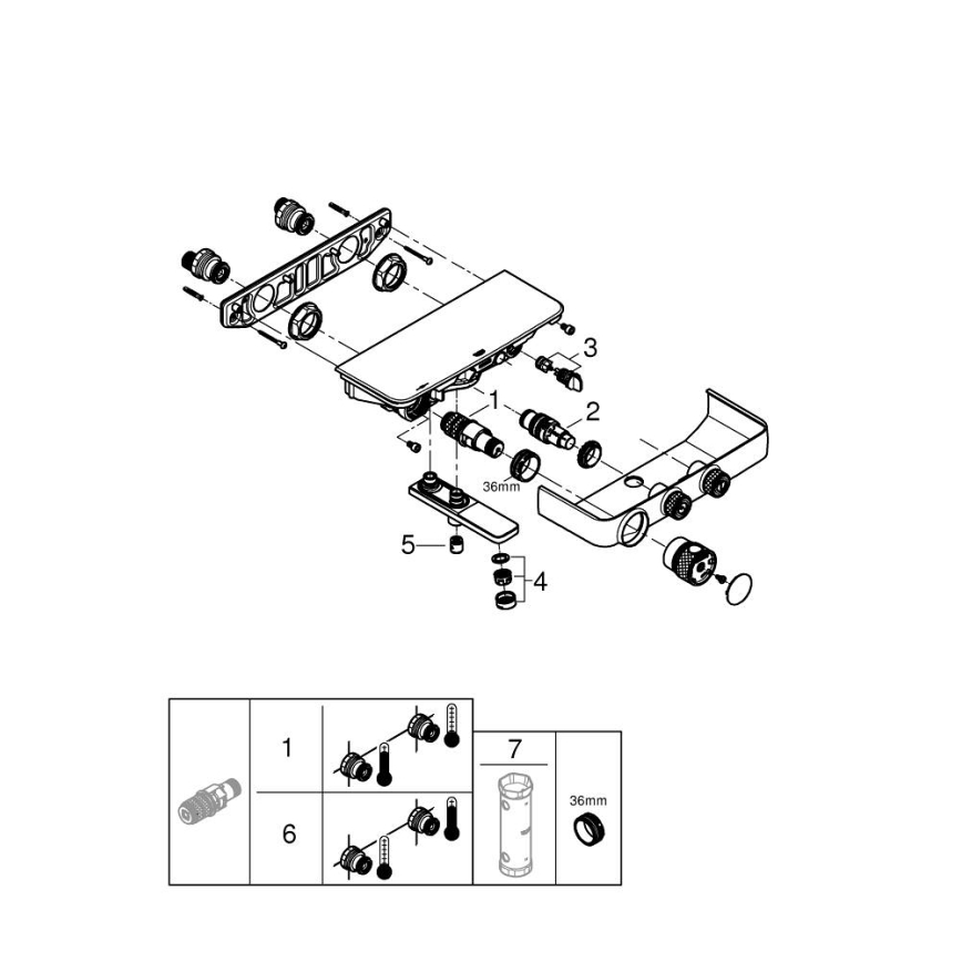 GROHE 34718000 - Termostatiskais vannas jaucējkrāns GROHTHERM SMARTCONTROL 12” hromēts
