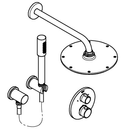 GROHE 34732000 - Dušas komplekts GROHTHERM RAINSHOWER COSMOPOLITAN 210 286 mm hromēts