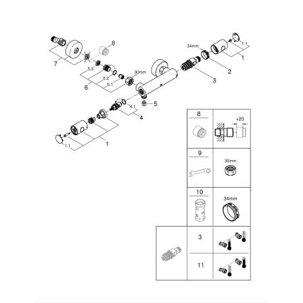 GROHE 34773000 - Termostatisks dušas jaucējkrāns PRECISION GET DN 15 spīdīgs hroms