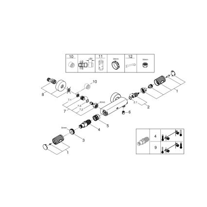 GROHE 34790000 - Termostatiskais dušas jaucējkrāns PRECISION FEEL DN 15 hromēts