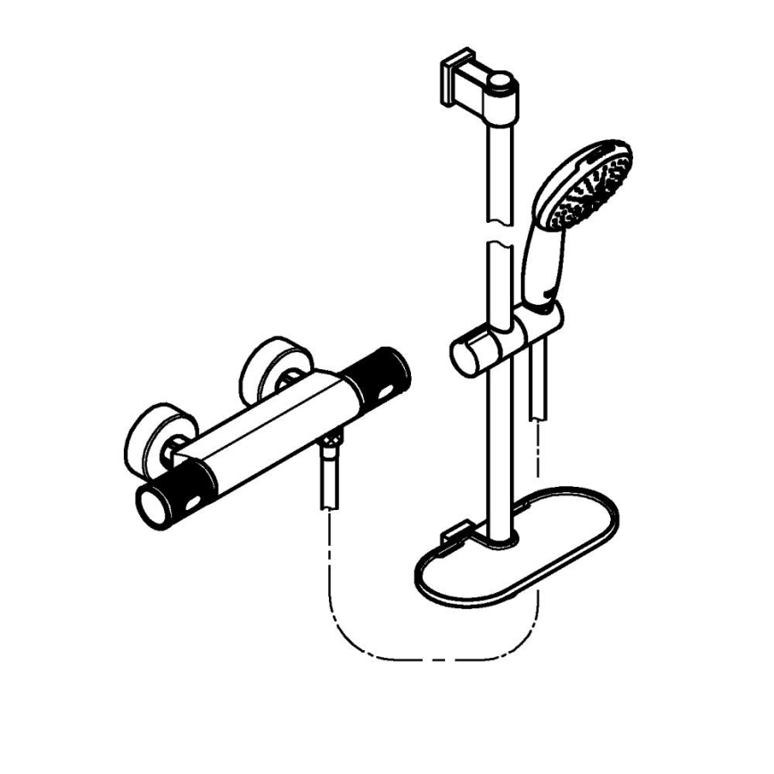 GROHE 34791001 - Termostatisks dušas komplekts PRECISION FEEL 600 mm hroms