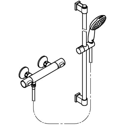 GROHE 34805001 - Dušas komplekts ar termostatisko jaucējkrānu PRECISION FLOW DN 15 spīdīgs hroms