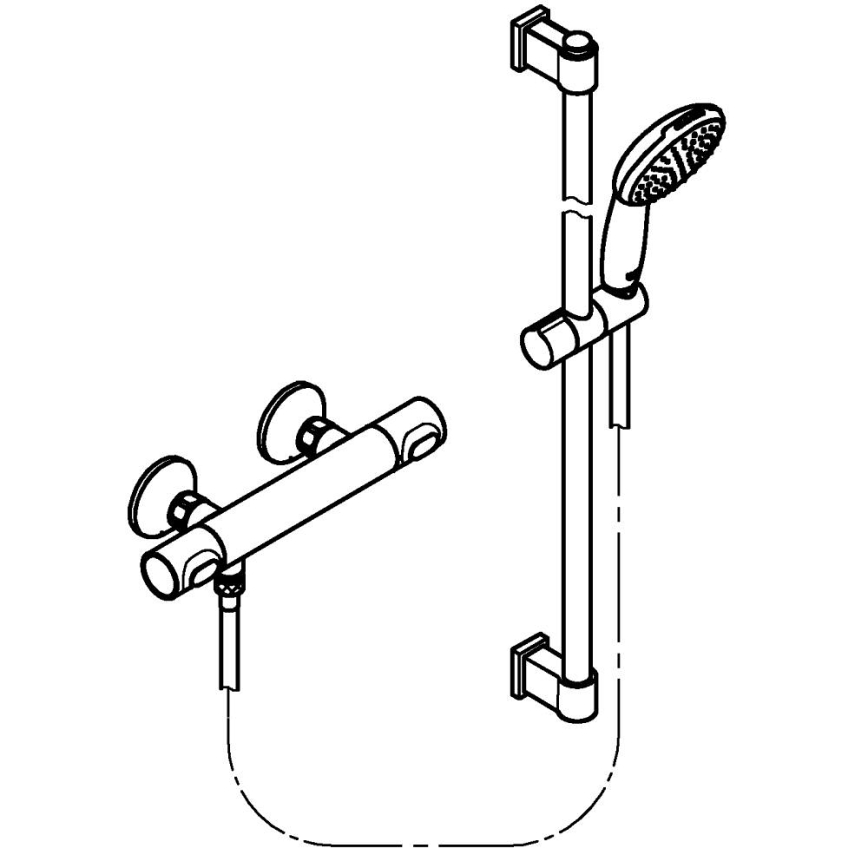 GROHE 34805001 - Dušas komplekts ar termostatisko jaucējkrānu PRECISION FLOW DN 15 spīdīgs hroms