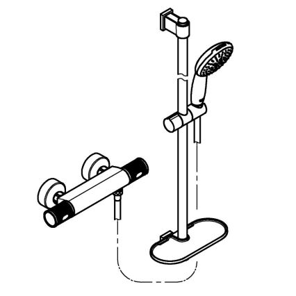 GROHE 34853001 - termostatisks dušas jaucējkrāns PRECISION FEEL + 90 cm komplekts, hroms
