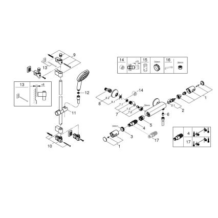 GROHE 34855003 - Termostatiskais dušas jaucējkrāns PRECISION TREND 150 mm hromēts