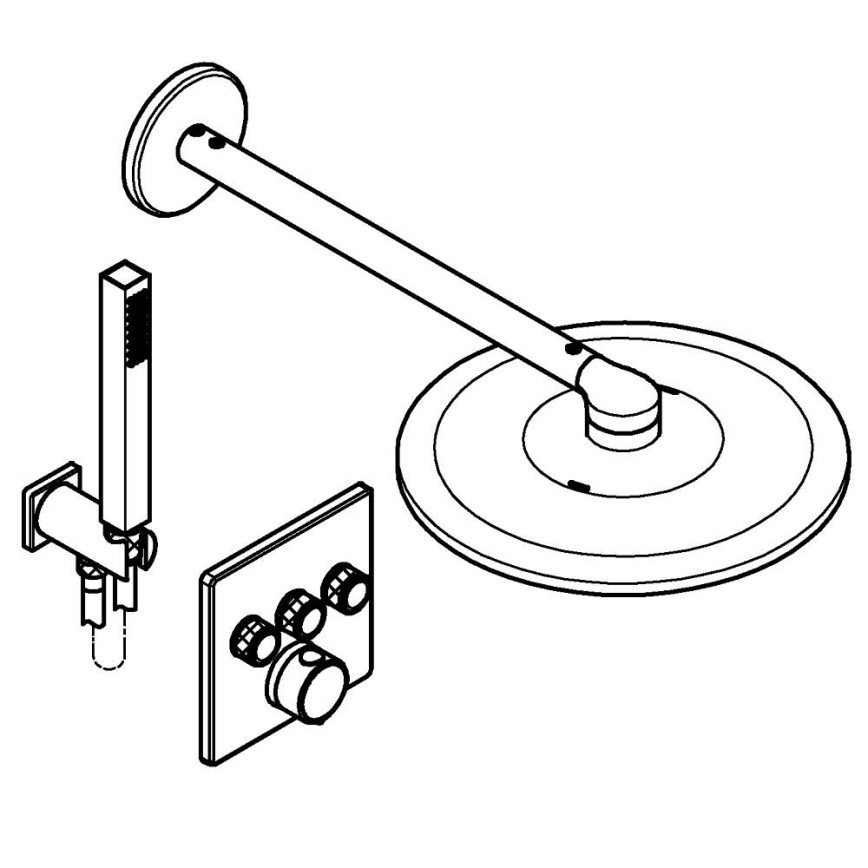 GROHE 34875000 - Dušas sistēma PRECISION SMARTCONTROL 310 mm spīdīgs hroms