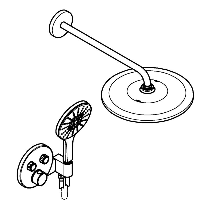 GROHE 34877000 - Dušas sistēma VITALIO RAIN MONO 310 spīdīgs hroms