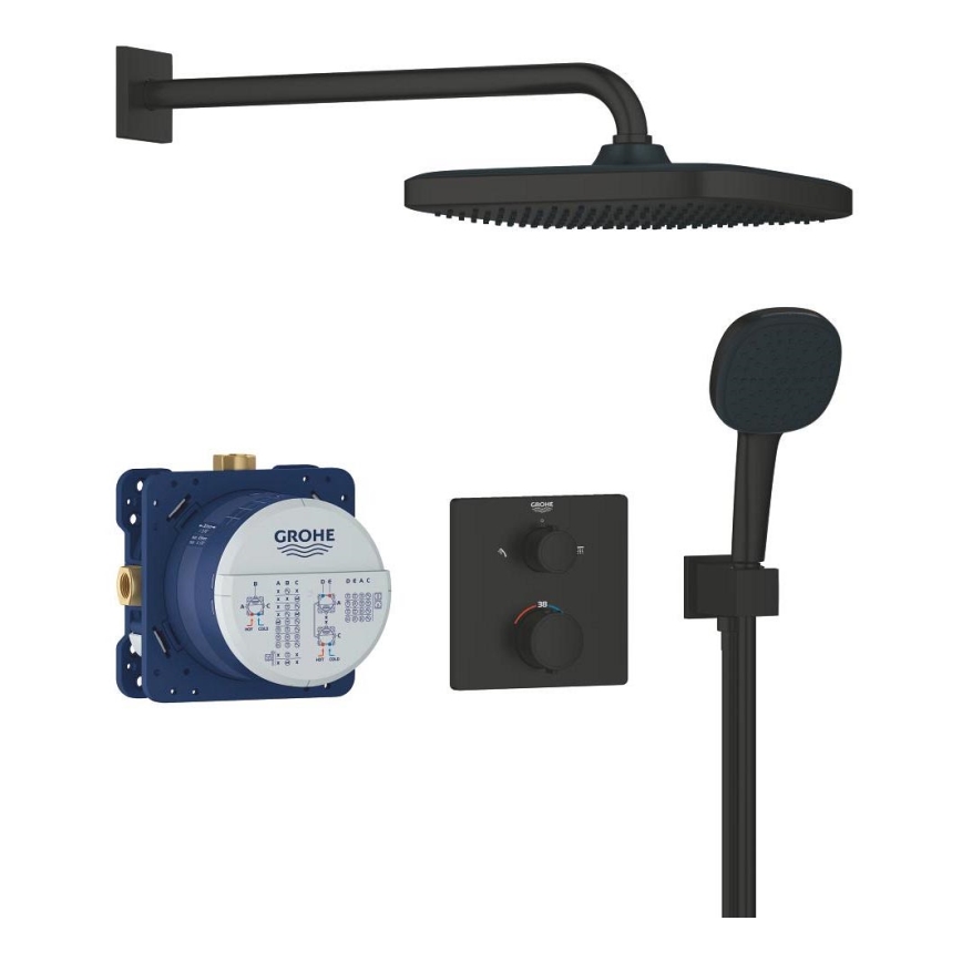 GROHE 348822430 - PRECISION dušas komplekts 250 × 250 mm, melns