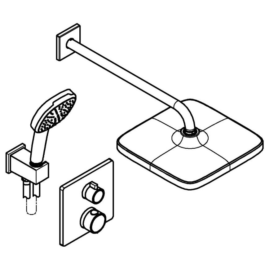 GROHE 348822430 - PRECISION dušas komplekts 250 × 250 mm, melns