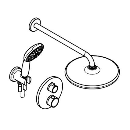 GROHE 348832430 - Dušas komplekts VITALIO START 250 mm melns