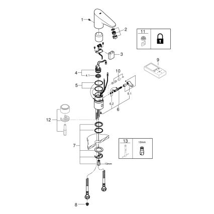 GROHE 36207001 - Elektronisks izlietnes jaucējkrāns EUROPLUS E DN 15 spīdīgs hroms