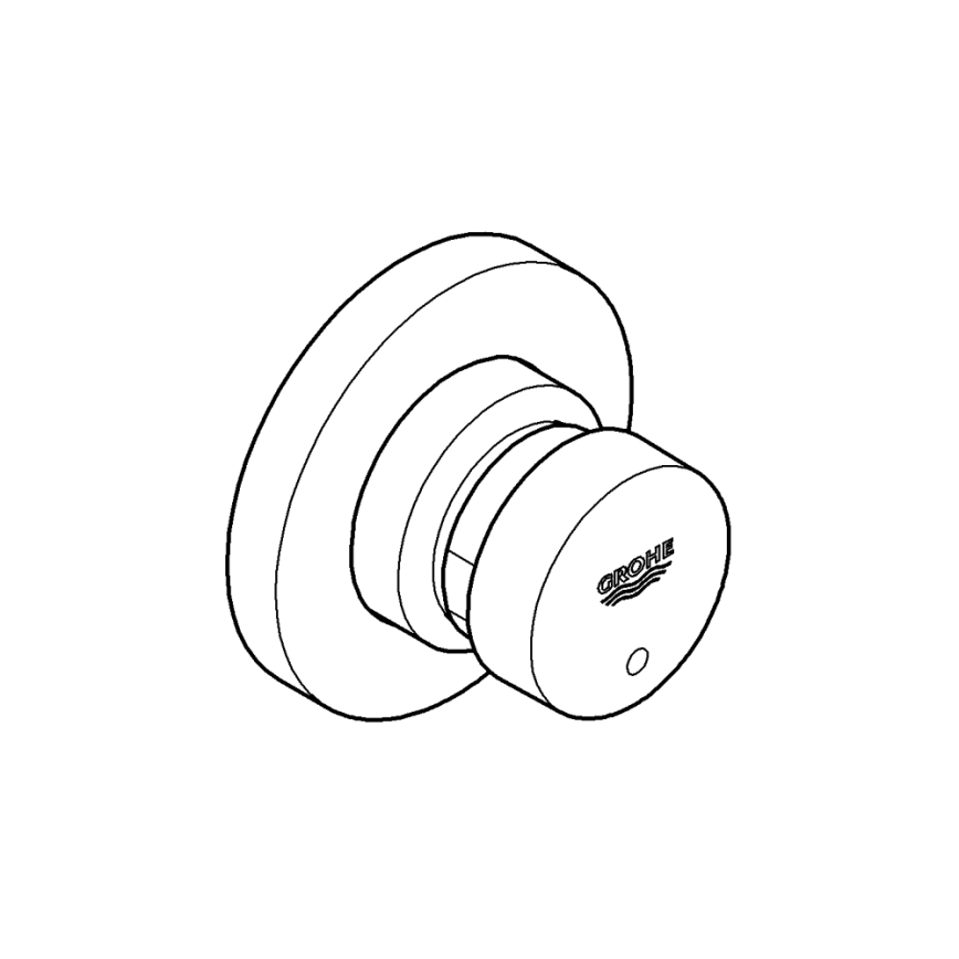 GROHE 36268000-Pašslēdzams caurplūdes vārsts EUROECO COSMOPOLITAN T DN 15 hromēts