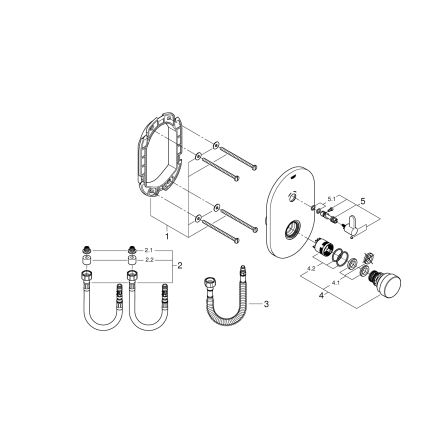 GROHE 36321000 - Pašslēgstošs dušas jaucējkrāns EUROSMART COSMOPOLITAN T hromēts