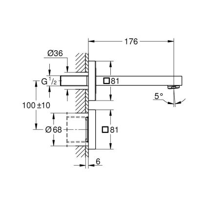 GROHE 36442000 - Infrasarkanais elektroniskais jaucējkrāns EUROCUBE E spīdīgs hroms