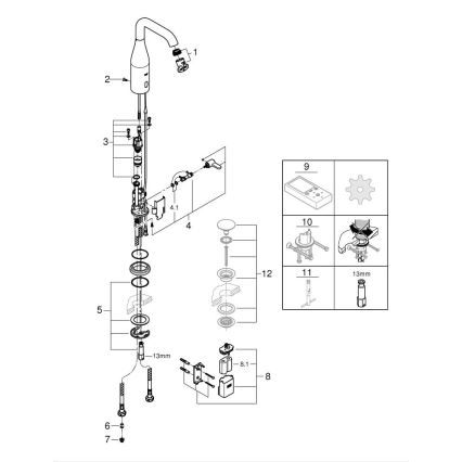 GROHE 36445000 - Infrasarkanā elektroniskā izlietnes jaucējkrāns ESSENCE E, pulēts hroms
