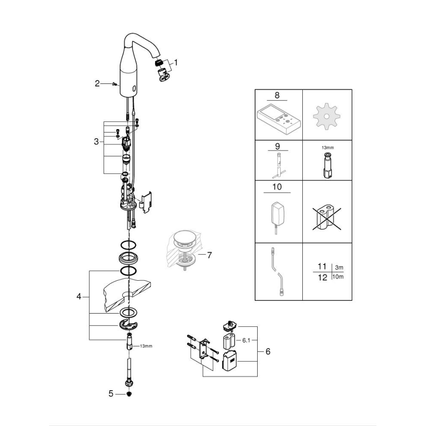 GROHE 36446000 - Infrasarkanais elektroniskais jaucējkrāns ESSENCE E, spīdīgs hroms