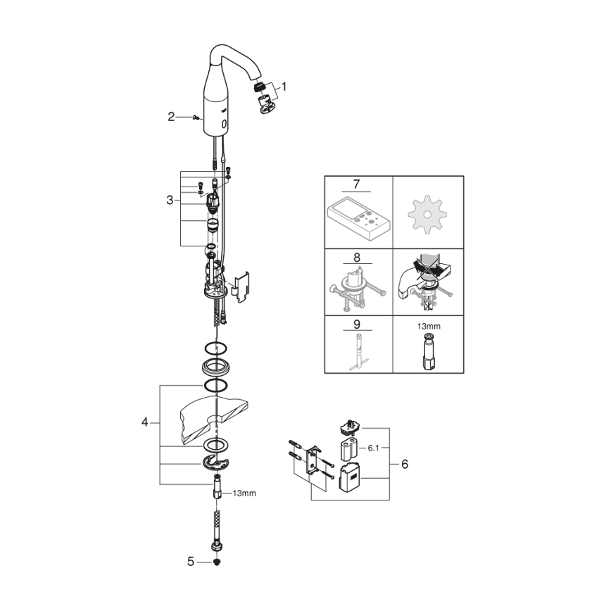 GROHE 36446000 - Infrasarkanais elektroniskais jaucējkrāns ESSENCE E, spīdīgs hroms