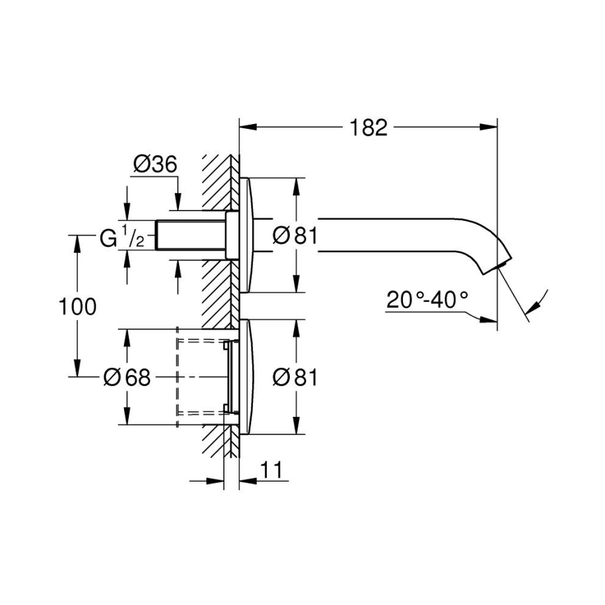 GROHE 36447000 - Infrasarkanais elektroniskais jaucējkrāns ESSENCE E, 182 mm, spīdīgs hroms