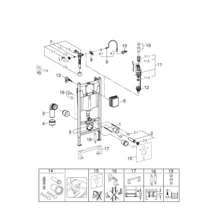 GROHE 36497000 - SOLIDO tualetes modulis 1,13 m balts