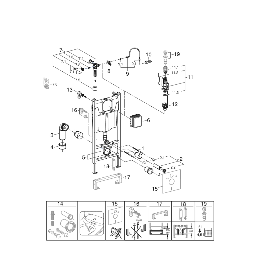 GROHE 36497000 - SOLIDO tualetes modulis 1,13 m balts