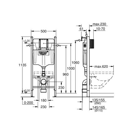GROHE 36497000 - SOLIDO tualetes modulis 1,13 m balts