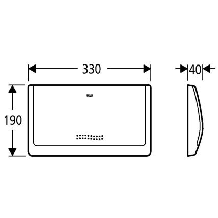 GROHE 37053SH0 - Skalošanas poga CLASSIC 330 × 190 mm, balta