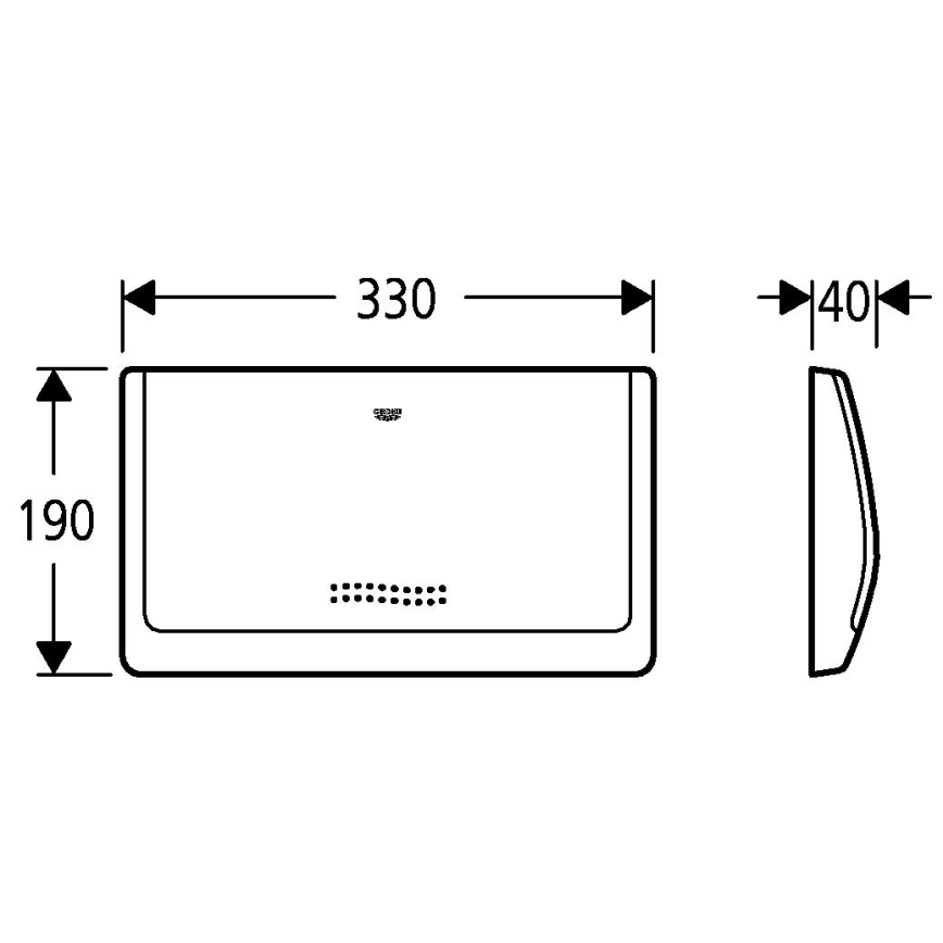 GROHE 37053SH0 - Skalošanas poga CLASSIC 330 × 190 mm, balta
