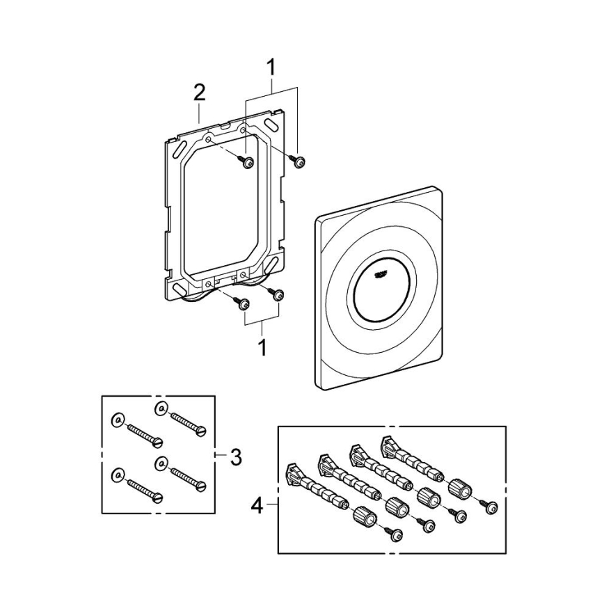 GROHE 37063000 - Vadības poga SURF 156 × 197 mm spīdīgs hroms