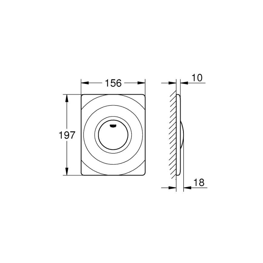 GROHE 37063000 - Vadības poga SURF 156 × 197 mm spīdīgs hroms