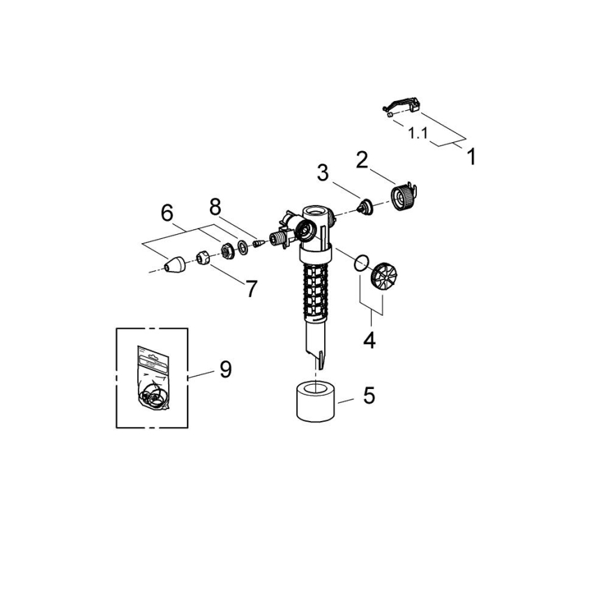 GROHE 37095000 - Pildes vārsts 38” spīdīgs hroms