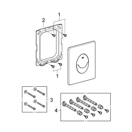 GROHE 38505P00 - SKATE AIR vadības poga 156 × 197 mm, matēts hroms