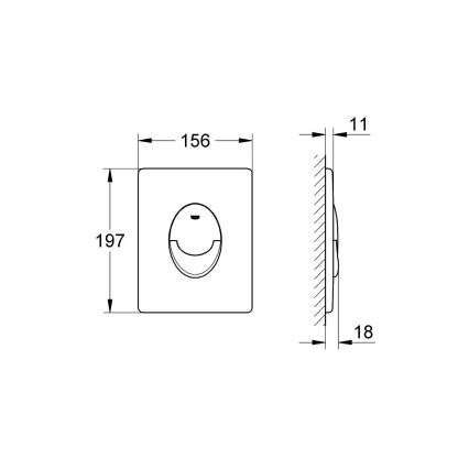 GROHE 38505SH0 - Skalošanas poga SKATE AIR 156 × 197 mm balta
