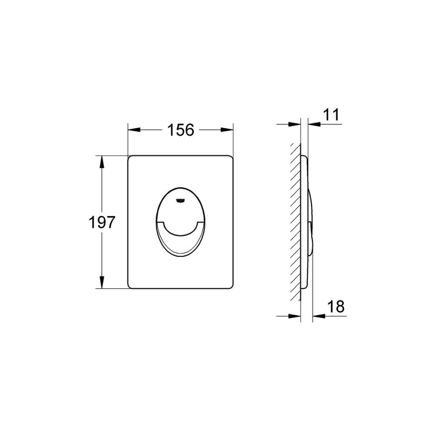 GROHE 38505SH0 - Skalošanas poga SKATE AIR 156 × 197 mm balta