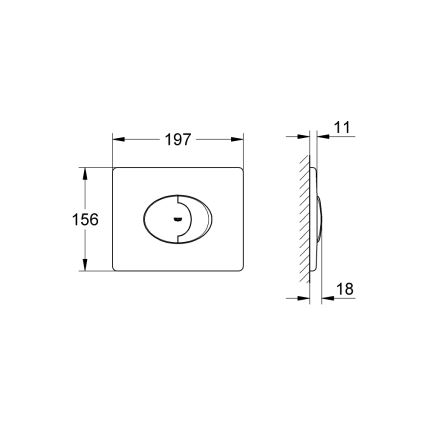 GROHE 38506SH0 - SKATE AIR skalošanas poga, 156 × 197 mm, balta