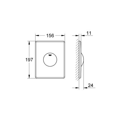 GROHE 38573SH0 - SKATE skalošanas poga 156 × 197 mm balta