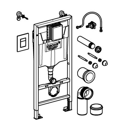GROHE 38811KF0 - Komplekts 3 vienā WC SOLIDO 1,13 m, melns