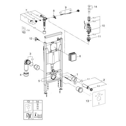 GROHE 38848000 - RAPID SL WC modulis 1,13 m