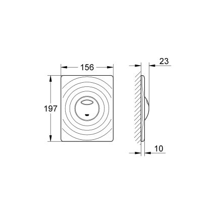 GROHE 38861000 - Vadības poga SURF 156 × 197 mm spīdīgs hroms