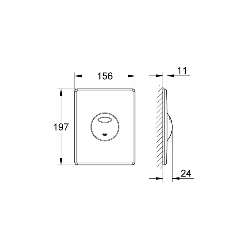 GROHE 38862SH0 - SKATE vadības poga 156 × 197 mm balta