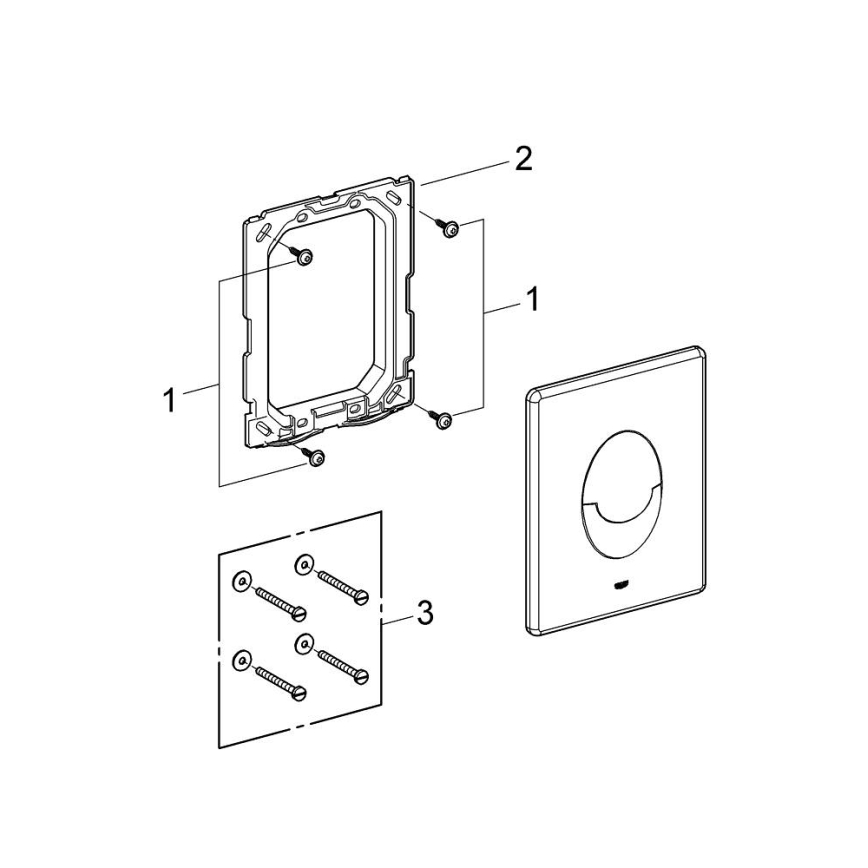 GROHE 38964KV0 - Skalošanas poga START, 156 × 197 mm, melna