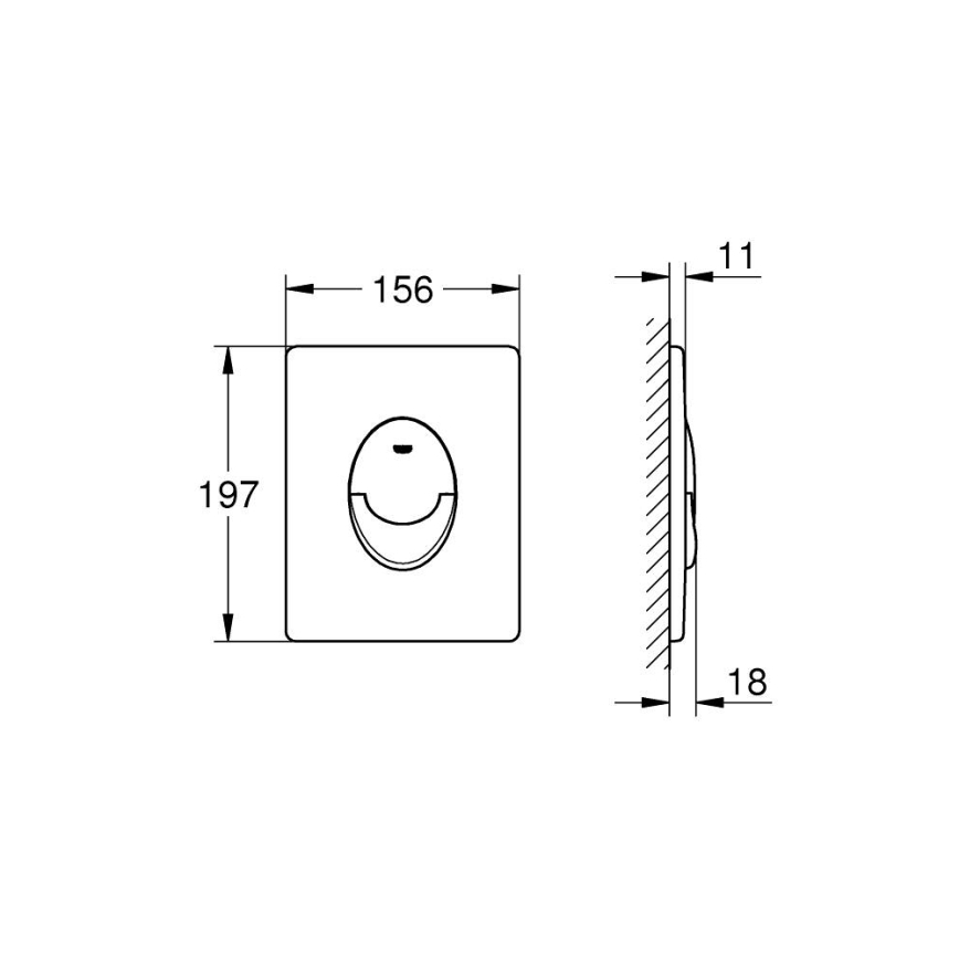 GROHE 38964KV0 - Skalošanas poga START, 156 × 197 mm, melna