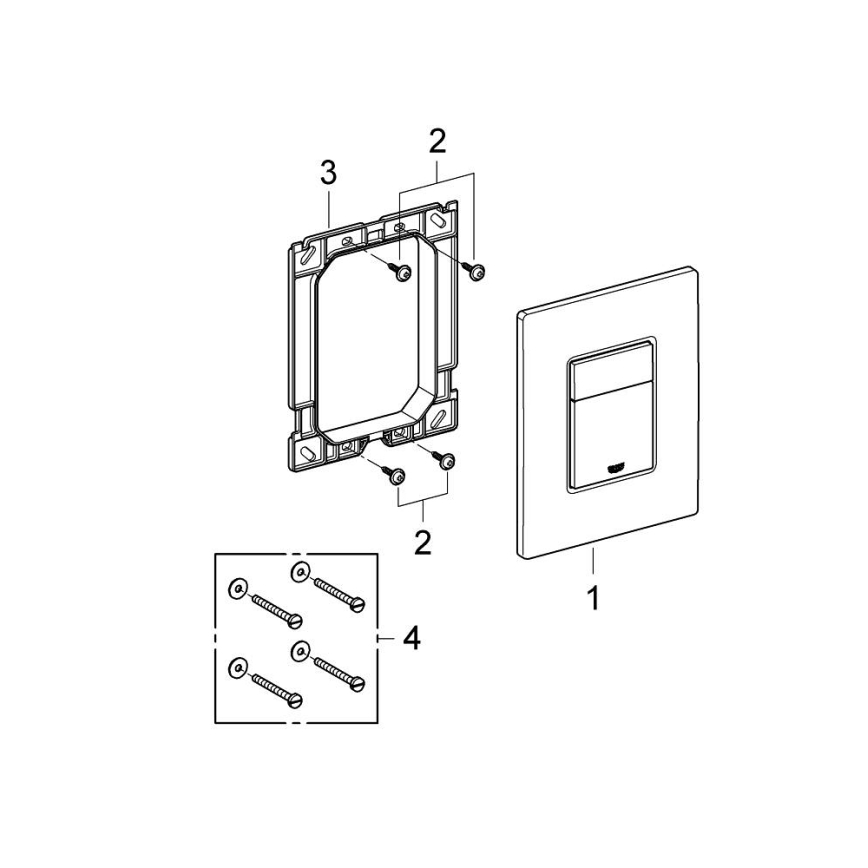 GROHE 389662430 - Tualetes skalošanas poga EVEN 156 × 197 mm, melna