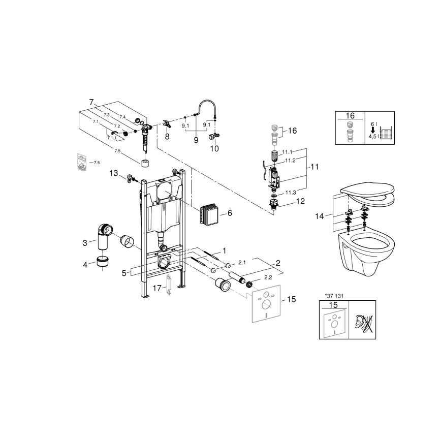 GROHE 39116000 - 4 vienā komplekts SOLIDO COMPACT 1,13 m DuroWhite