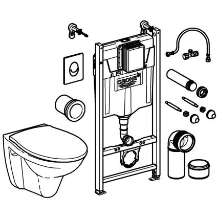 GROHE 39116000 - 4‑vienā komplekts ar SOLIDO COMPACT keramiku, 1,13 m