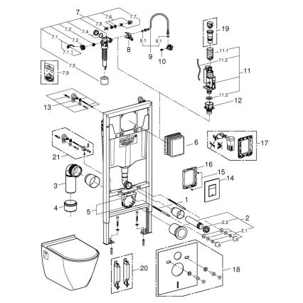 GROHE 39186000 - SOLIDO priekšsienas montāžas komplekts 1,13 m balts