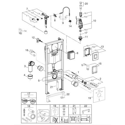 GROHE 39186000 - SOLIDO priekšsienas montāžas komplekts 1,13 m balts