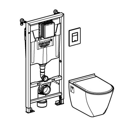 GROHE 39186000 - SOLIDO priekšsienas montāžas komplekts 1,13 m balts