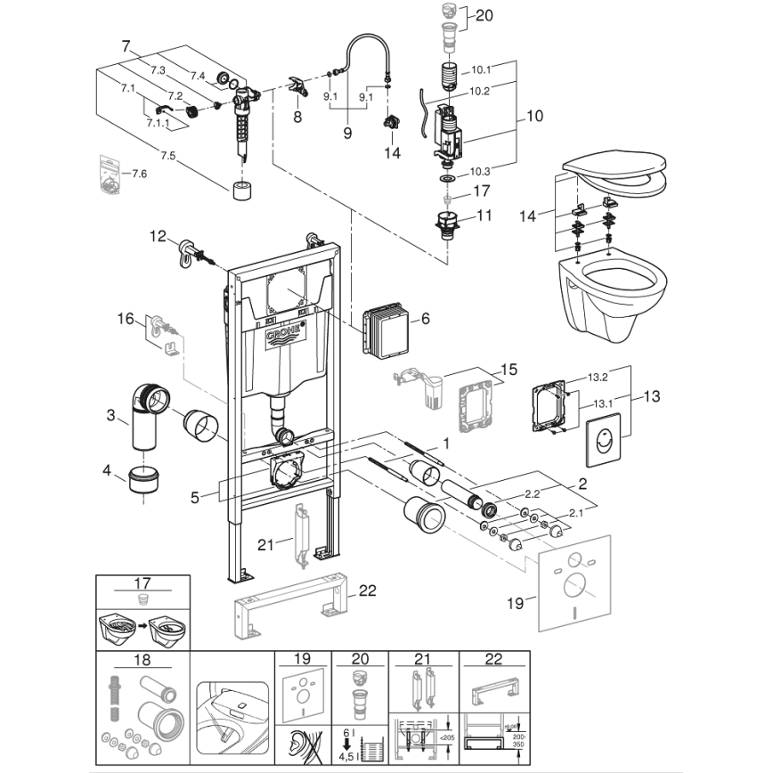 GROHE 39192000 - Komplekts 4 vienā SOLIDO 1,13 m, DuroWhite balts pārklājums